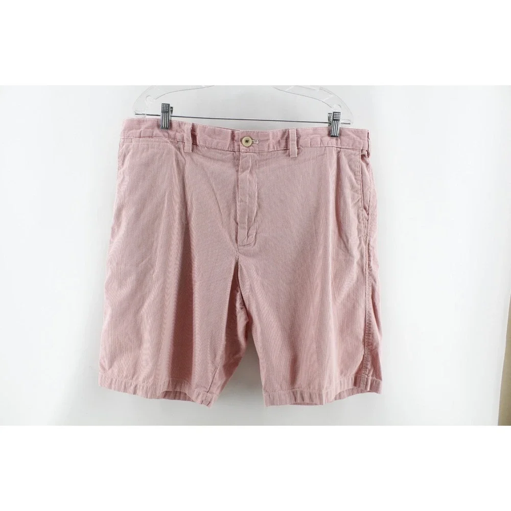 Banana Republic Mens Golf Shorts Chino 38 Pink White striped 100% Cotton